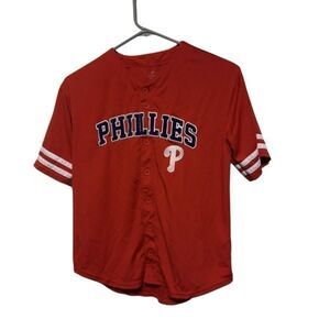 Philadelphia Phillies Size Youth Medium 10-12 Red Jersey